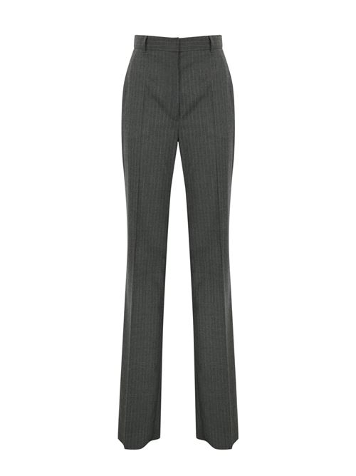 Pantalone Gong in flanella di lana gessata grigio MAX MARA STUDIO | 2426136072600008